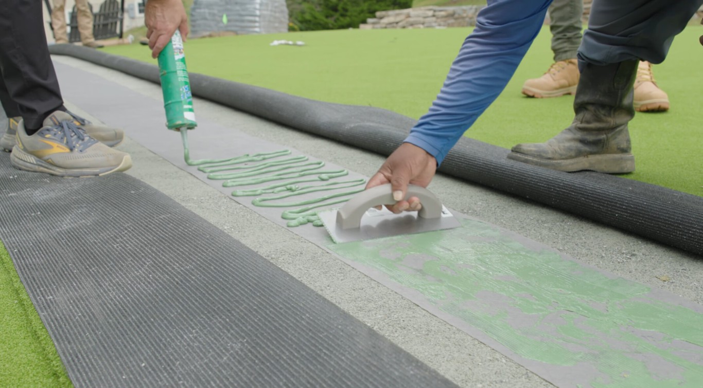 Paver and turf combination installation in Bloomington, IN